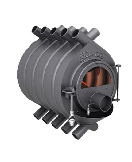 Отопительная печь газогенераторная Бренеран АОТ-14 тип 02 до 400м3 со стеклом фото анонс
