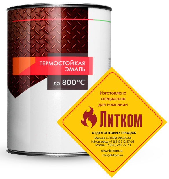 Краска термостойкая (Эмаль) антикоррозионная (до 1000°С; 0,8 кг) Черная ELCON фото анонс товара
