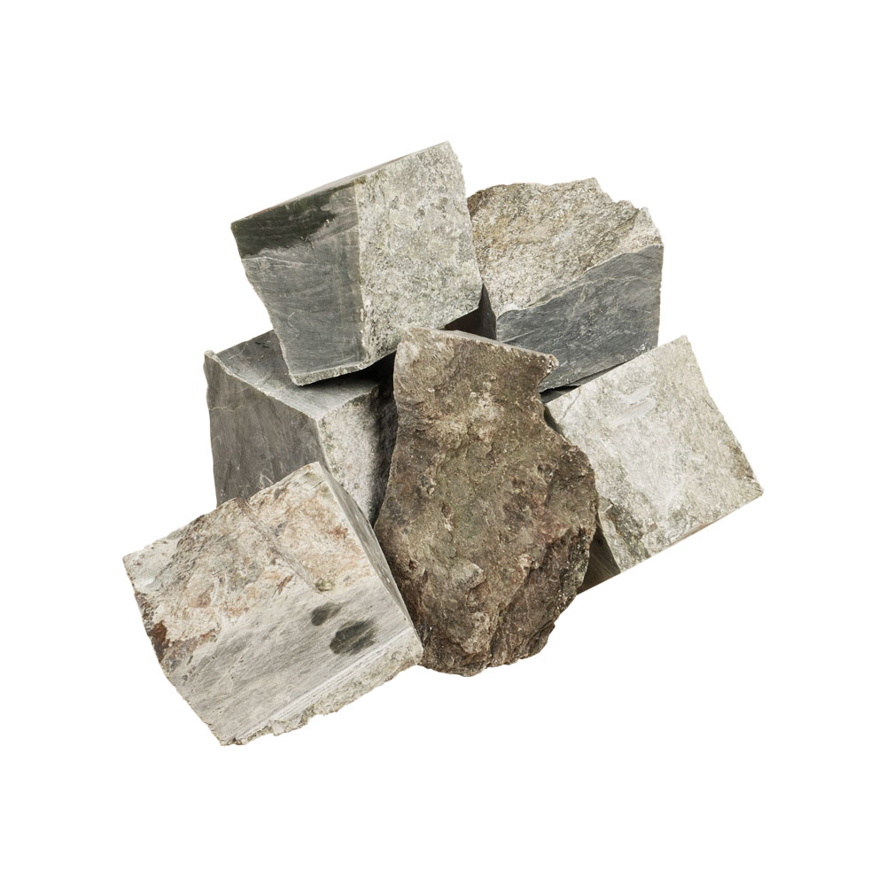 Камень "Нефрит" колото-пиленый (фракция 60-150мм) (ведро 10 кг)