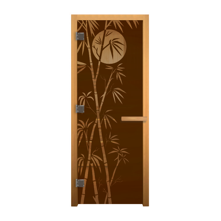 Дверь стекло Бронза Матовая "БАМБУК" 190х70 (8мм, 3 петли 710 CR) (ОСИНА) Пр