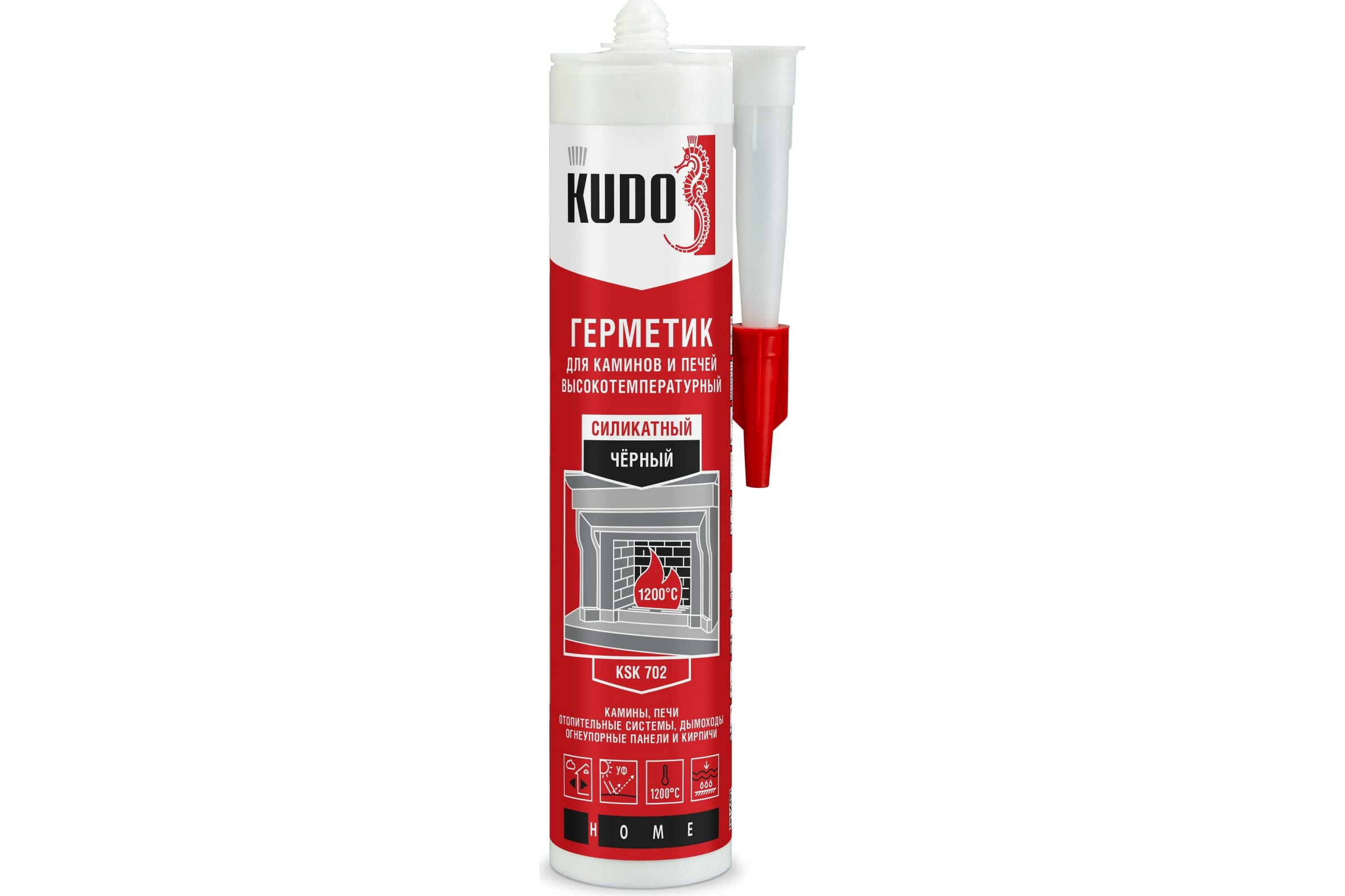 Герметик термостойкий 1200°С (черный) KUDO KSK-702 280мл фото анонс товара