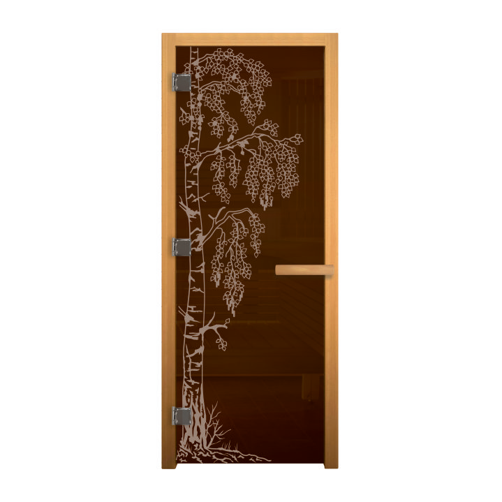Дверь стекло  Бронза Матовая "БЕРЁЗКА" 190х70 (8мм, 3 петли 710 CR) (ОСИНА) Лев 11 060 Р
