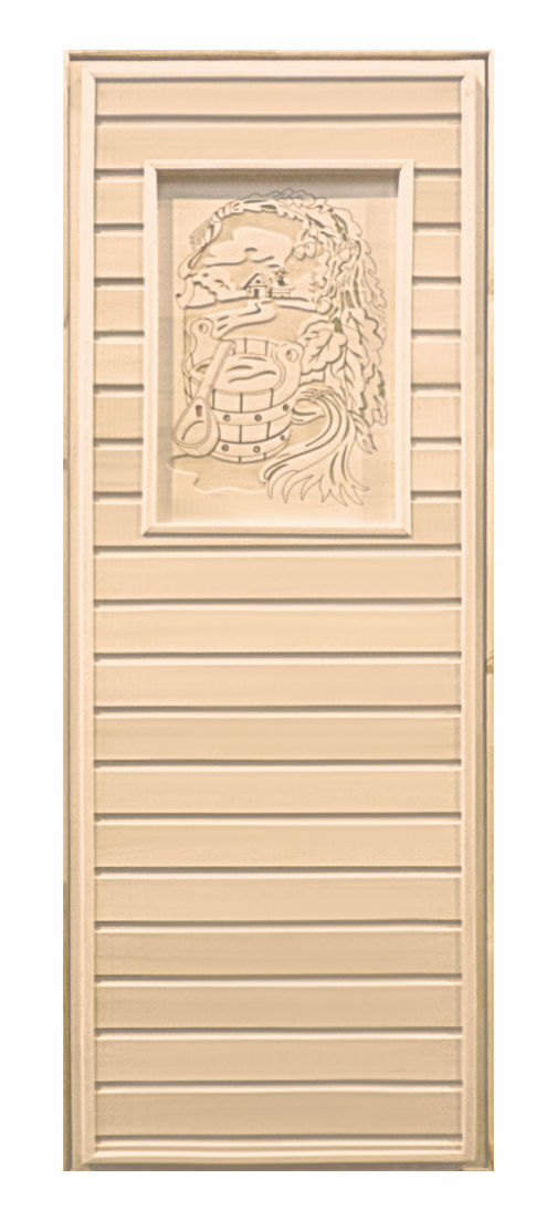 Дверь глухая липа с рисунком (коробка Листва) 1900х700